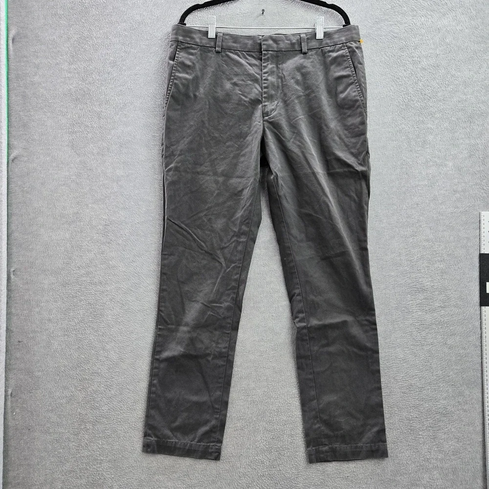 Banana Republic Men Pants 35X32 Gray Chino Twill Fulton Button 30